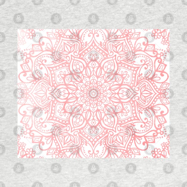 Light Pink Boho Mandala Tapestry Pattern by aterkaderk